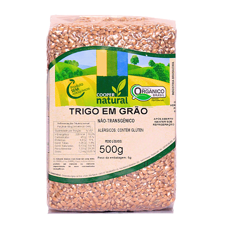 Trigo Em Grãos Orgânico À Vácuo Coopernatural 500 g
