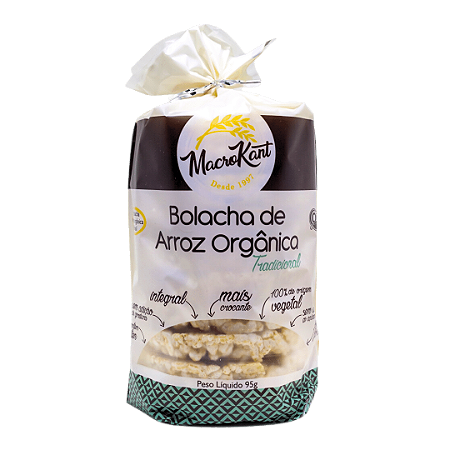 Bolacha De Arroz Orgânico Tradicional Macrokant 95 g