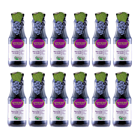 Kit 12 Suco De Uva Bordô Integral Orgânico Uva´Só 300 ml