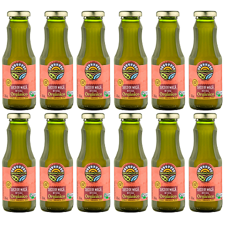Kit 12 Suco De Maçã Integral Orgânico Organovita 300 ml