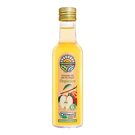 Vinagre De Maçã Orgânico Acidez 6% Organovita 250 ml