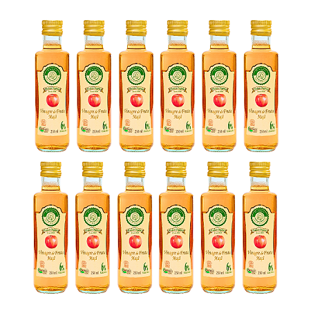 Kit 12 Vinagre De Maçã Orgânico Acidez 6% São Francisco 250 ml