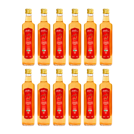 Kit 12 Vinagre De Maçã Orgânico Acidez 4% Serra Gaúcha 500 ml