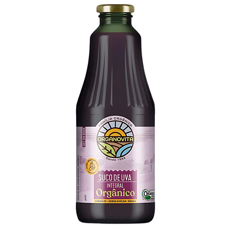 Suco De Uva Bordô Integral Orgânico Organovita 1 L