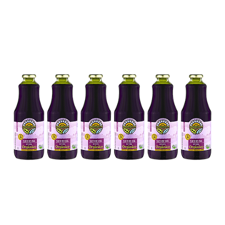 Kit 6 Suco De Uva Bordô Integral Orgânico Organovita 1 L