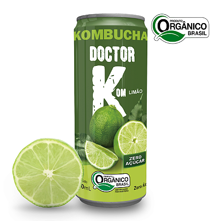 Kombucha Orgânica Zero Açúcar Doutor K Limão 350 ml