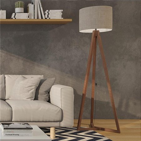 Luminaria De Piso Tripé Design Moderno Off White