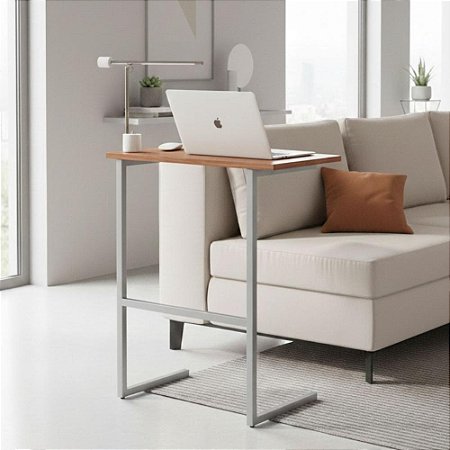 Mesa De Apoio Para Notebook Industrial Nature Cinza