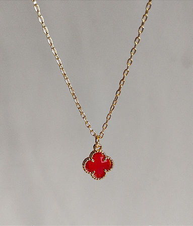 Colar Trevo Vermelho