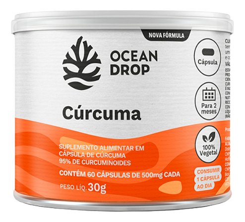 Curcuma 500mg Com Oleo De Linhaça 60 Caps - Ocean Drop