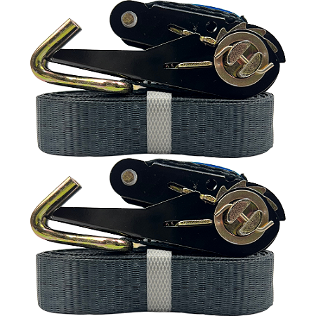 Par De Cinta Amarrar Carga Catraca Até 0,8 T Caminhão Carreta - Preto