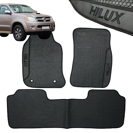 Tapete Automotivo Hilux 2005 Até 2015 Personalizado 3 Peças All Black