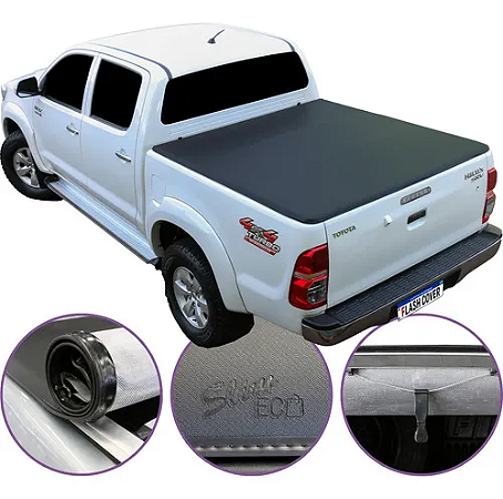 Capota Marítima Flash Cover Hilux Dupla 2005 À 2015 Trek + Par Suporte