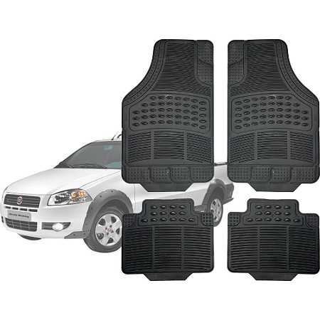 Tapete Automotivo Universal Preto 4 peças Borracha Strada 1998 Á 2026