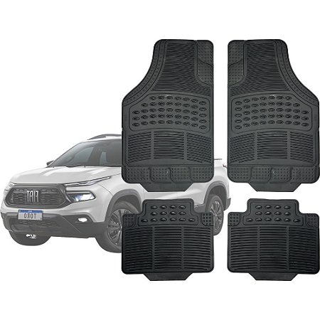 Tapete Automotivo Universal Preto 4 peças Borracha Toro 2016 Até 2026