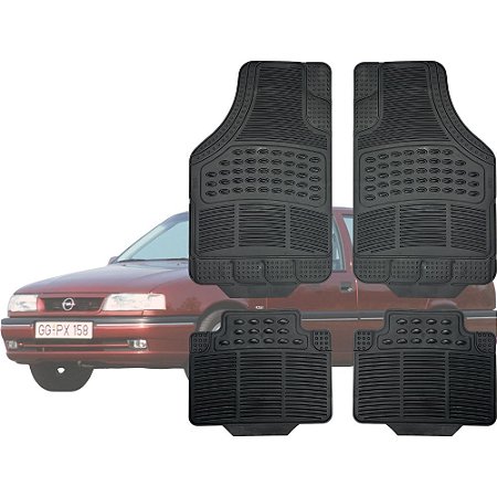 Tapete Automotivo Universal Preto 4 peças Borracha Vectra Sedan Á 2011
