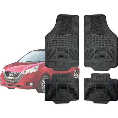 Tapete Automotivo Universal Preto 4 peças Borracha March 2014 Até 2020