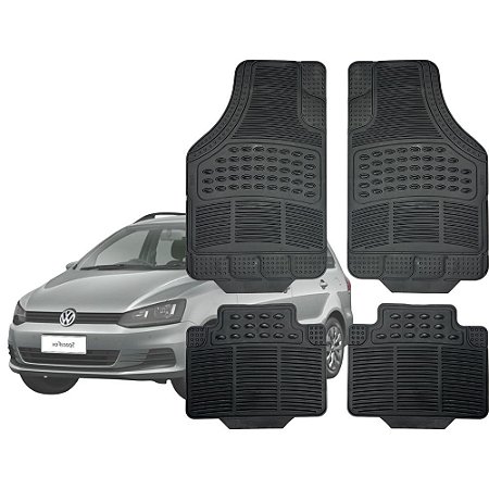 Tapete Automotivo Universal Preto 4 peças Borracha Spacefox 2006 Á 2019