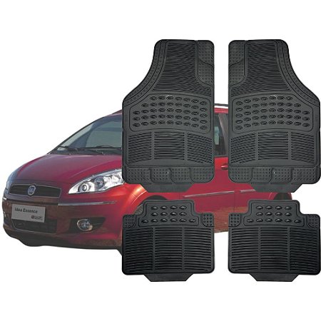 Tapete Automotivo Universal Preto 4 peças Borracha Idea 2005 Até 2016