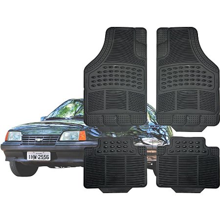 Tapete Automotivo Universal Preto 4 peças Borracha Kadett 1989 Até 1998