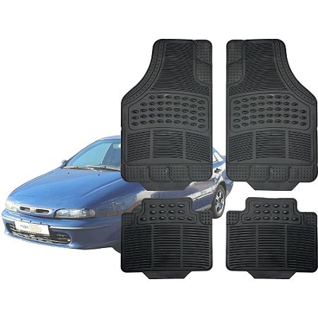 Tapete Automotivo Universal Preto 4 peças Borracha Marea 1998 Até 2007