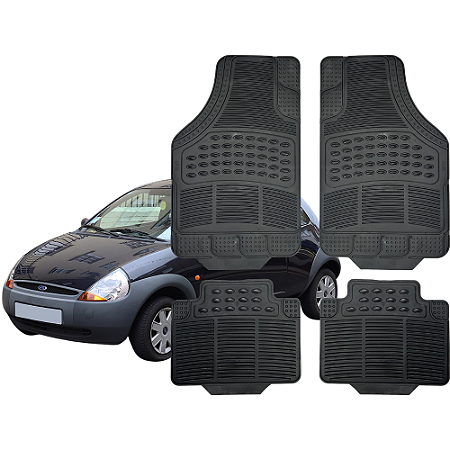 Tapete Automotivo Universal Preto 4 peças Borracha Ford Ka Hatch Todos