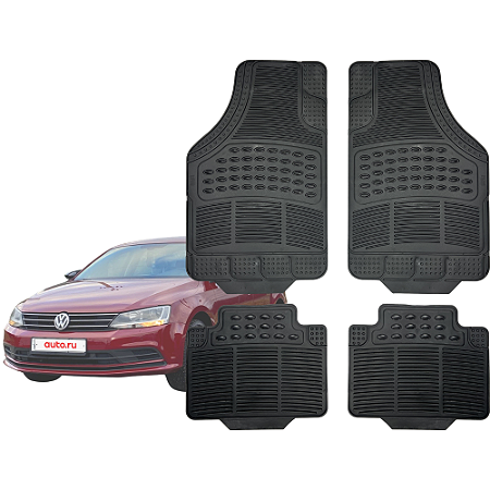 Tapete Automotivo Universal Preto 4 peças Borracha Jetta 2006 Até 2019