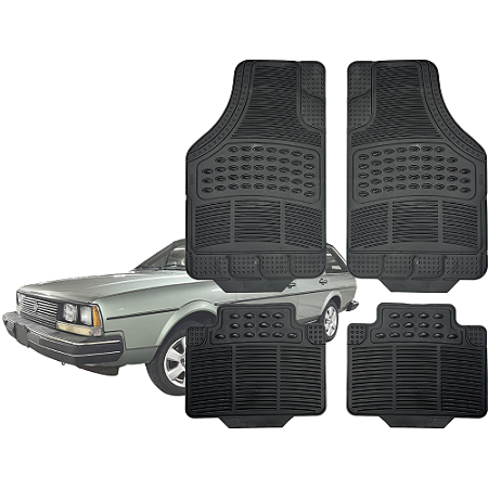 Tapete Automotivo Universal Preto 4 peças Borracha Quantum Até 2003