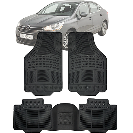 Tapete Automotivo Carpete Borracha Pvc Reforçado Com Tunel C4 Lounge