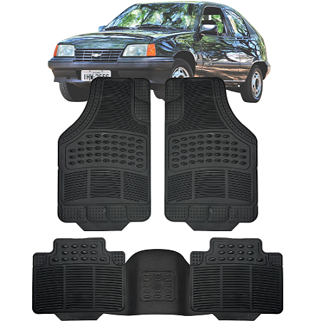 Jogo Tapete Automotivo Carpete Borracha Pvc Reforçado Com Tunel Kadett