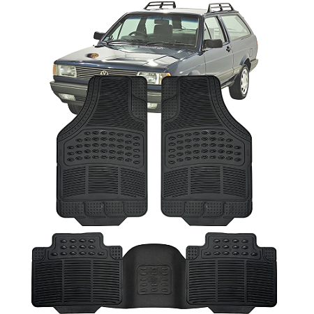 Jogo Tapete Automotivo Carpete Borracha Pvc Reforçado Com Tunel Parati