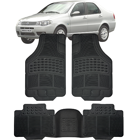 Tapete Automotivo Carpete Borracha PVC Reforçado Com Tunel Fiat Siena
