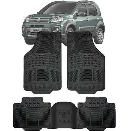 Tapete Automotivo Carpete Borracha PVC Reforçado Com Tunel Fiat Uno