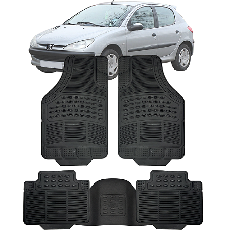 Tapete Automotivo Carpete Borracha PVC Reforçado Com Tunel 206 Hatch