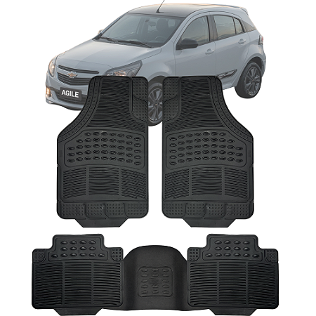 Jogo Tapete Automotivo Carpete PVC Borracha Reforçado Com Tunel Agile