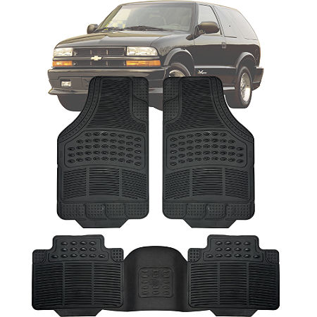 Jogo Tapete Automotivo Carpete PVC Borracha Reforçado Com Tunel Blazer