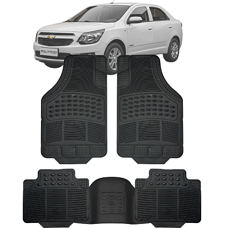 Jogo Tapete Automotivo Carpete Borracha PVC Reforçado Com Tunel Cobalt