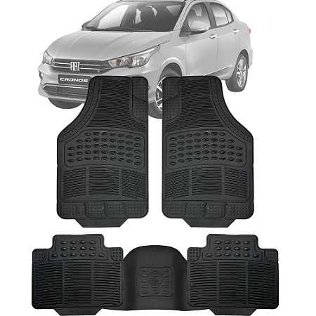 Tapete Automotivo Carpete Borracha PVC Reforçado Com Tunel Fiat Cronos
