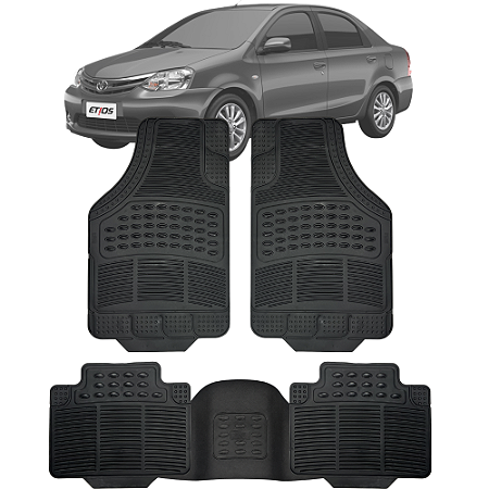 Tapete Automotivo Carpete Borracha PVC Reforçado Com Tunel Etios Sedan