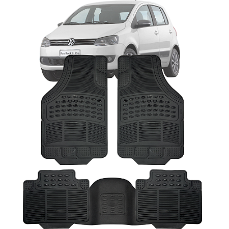 Jogo de Tapete Automotivo Carpete Borracha PVC Reforçado Com Tunel Fox