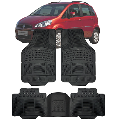 Tapete Automotivo Carpete Borracha PVC Reforçado Com Tunel Fiat Idea