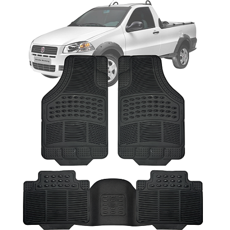 Tapete Automotivo Carpete Borracha Reforçado Com Tunel Strada Até 2013