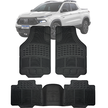 Tapete Automotivo Carpete Borracha PVC Reforçado Com Tunel Fiat Toro