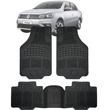Jogo Tapete Automotivo Carpete Borracha PVC Reforçado Com Tunel Voyage