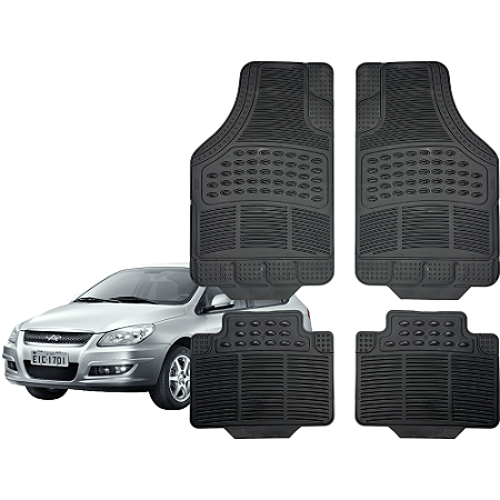 Jogo de Tapete Automotivo Universal 4 peças Borracha Chery Cielo Hatch