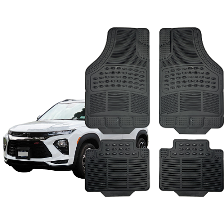Jogo de Tapete Automotivo Universal Preto 4 peças Borracha Trailblazer