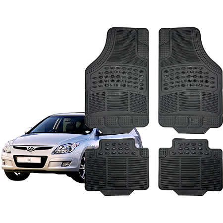 Jogo de Tapete Automotivo Universal Preto 4 peças Borracha Hyundai I30