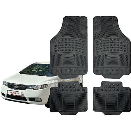 Jogo de Tapete Automotivo Universal Preto 4 peças Borracha Kia Cerato