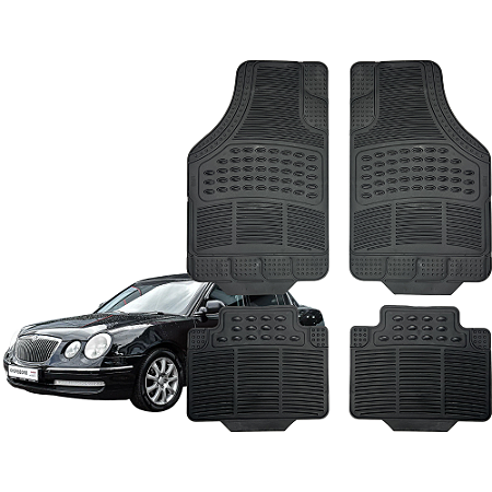 Jogo de Tapete Automotivo Universal Preto 4 peças Borracha Kia Opirus