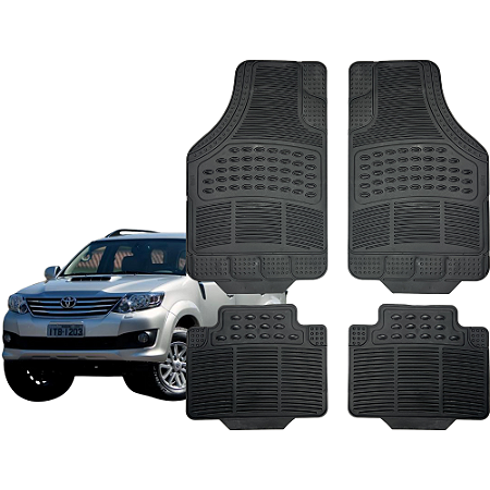 Jogo de Tapete Automotivo Universal 4 peças Preto Borracha Toyota SW4